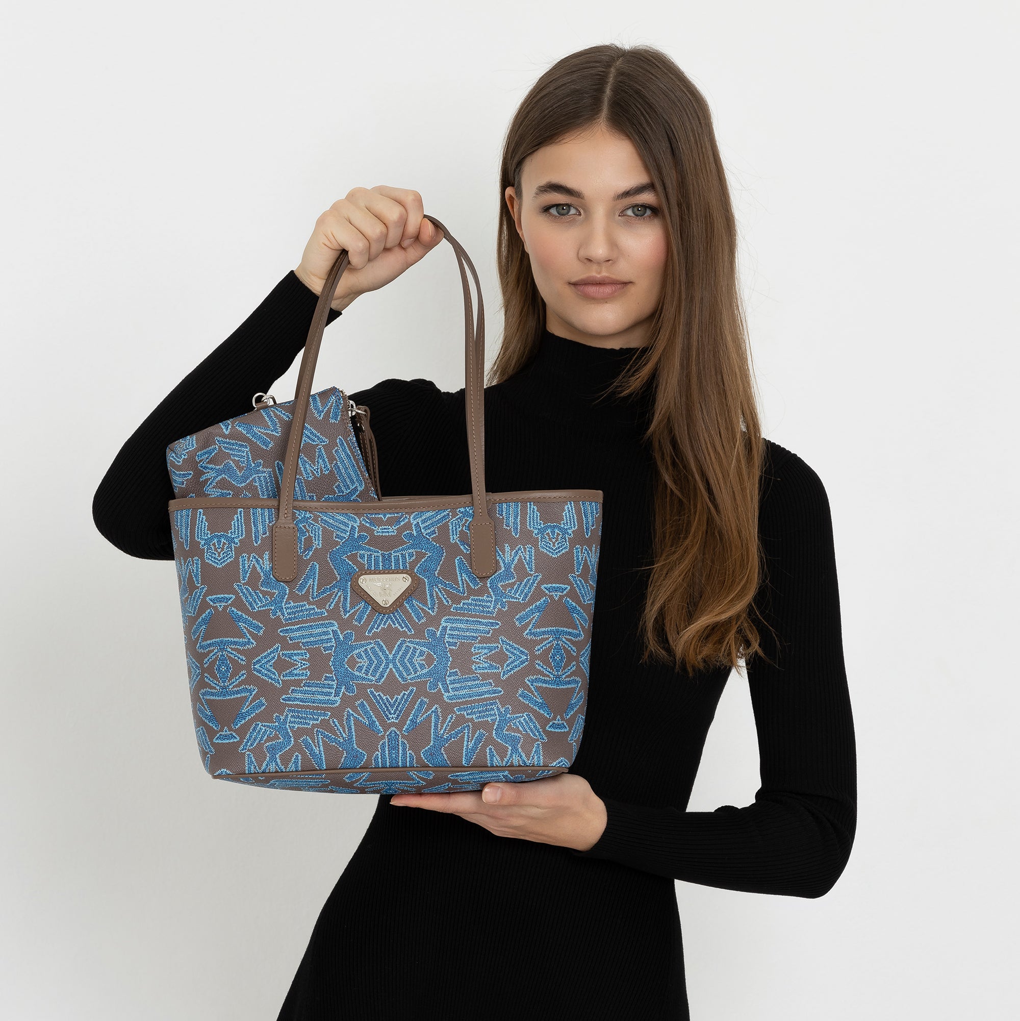 GENF | Shopper Maze braun blau/silber_onbody