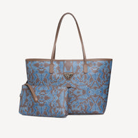 BERNE | Shopper Maze brown blue/silver