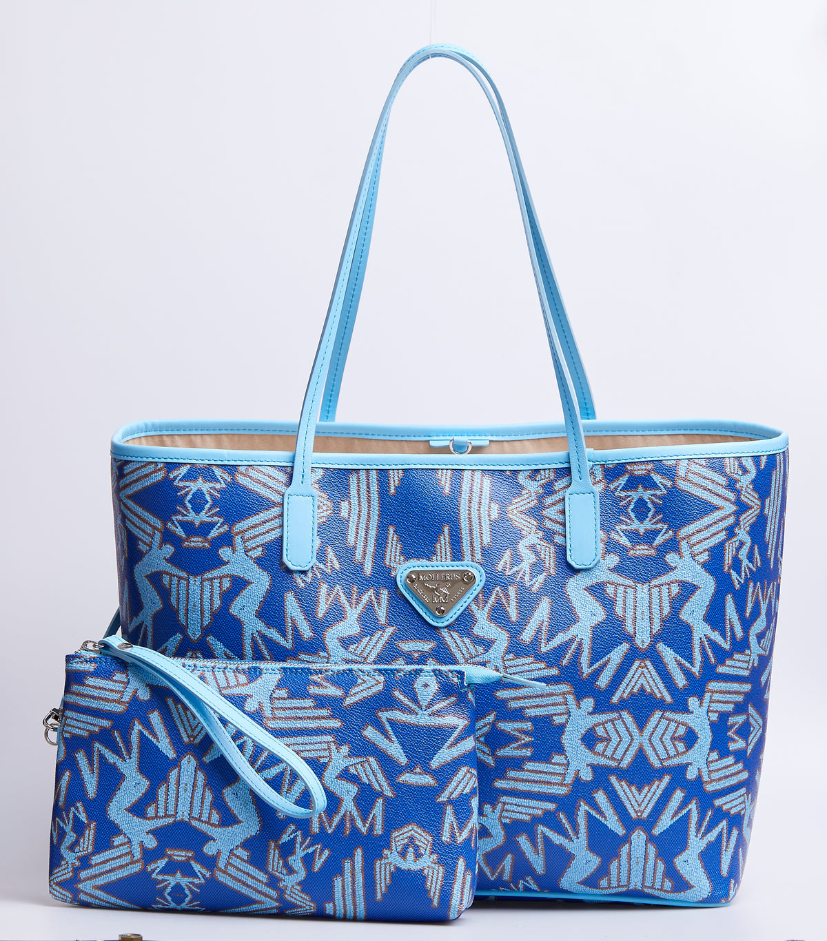 MUSTER GENF | Shopper Maze hellblau/silber