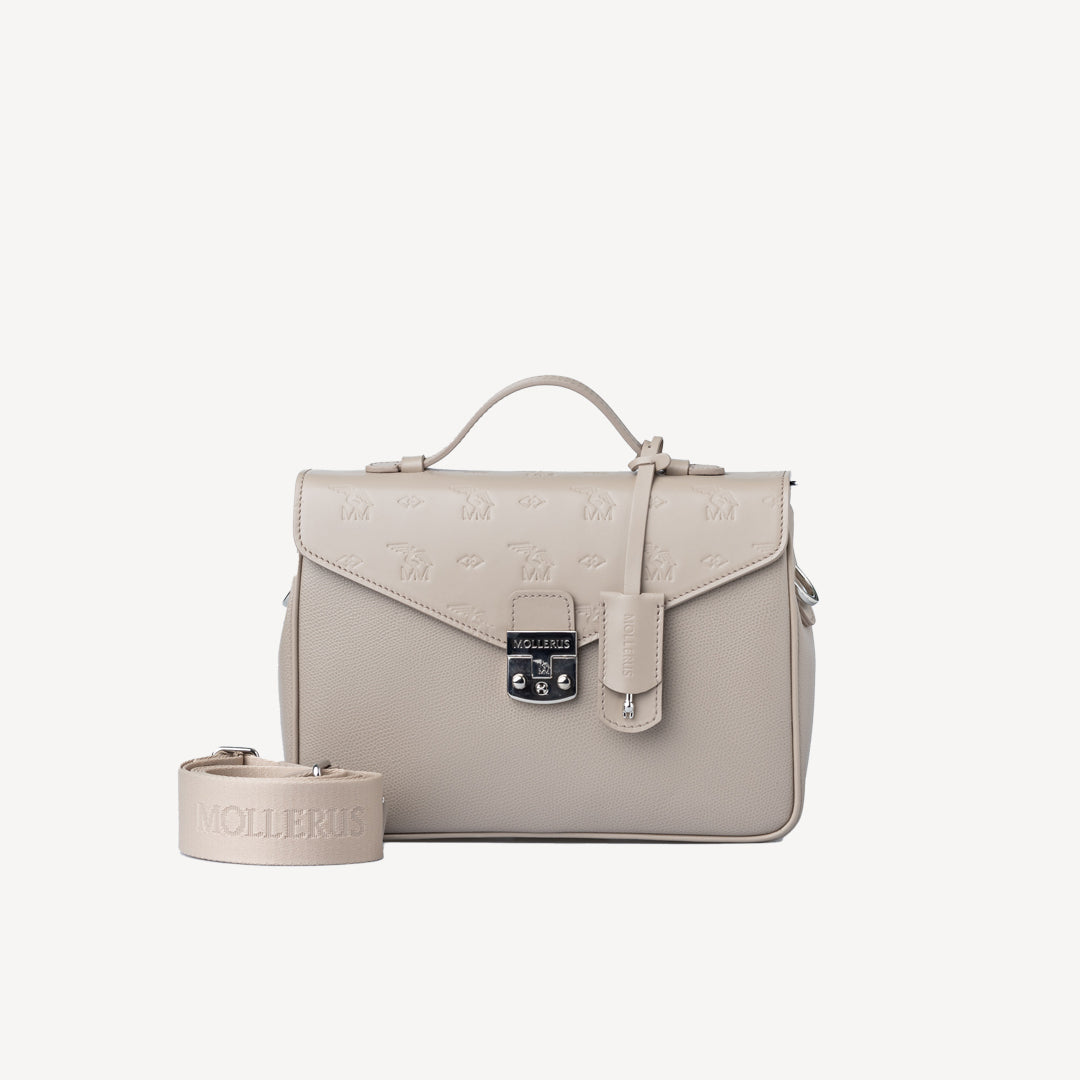 MARLY | Umhängetasche marble grau/silber - front