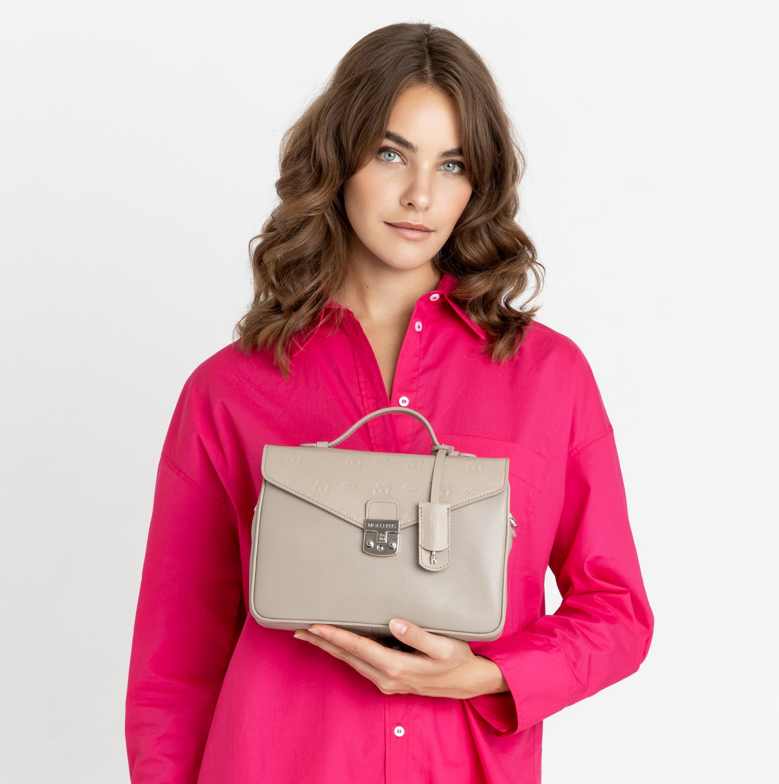 MARLY | Umhängetasche marble grau/silber - front