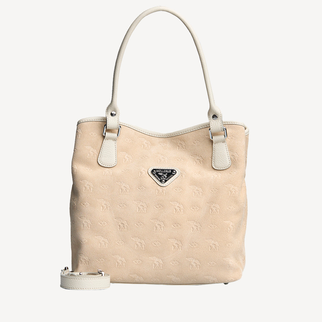 INDIAN SUMMER | Shopper Velours vanilla beige/silber - frontal