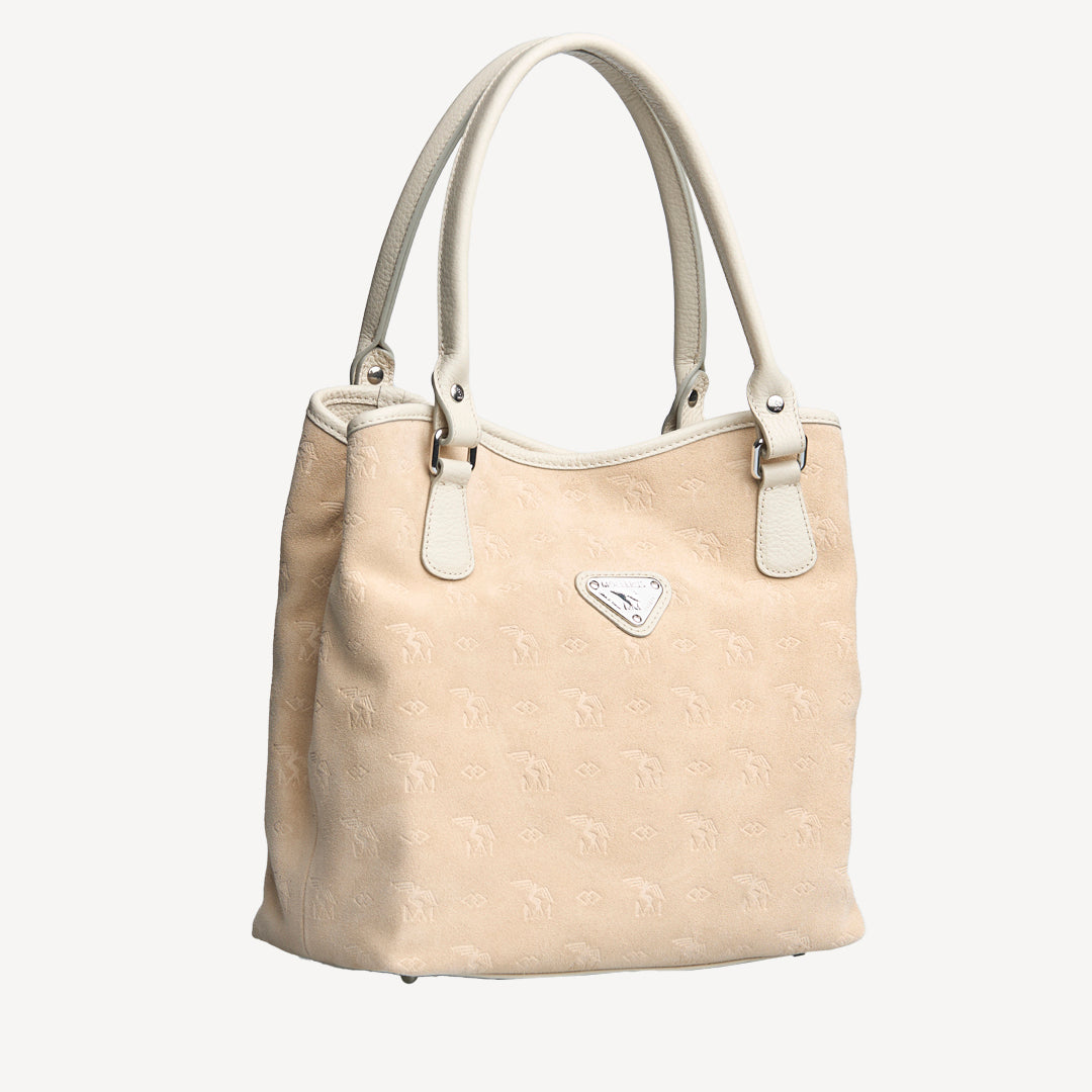 INDIAN SUMMER | Shopper Velours vanilla beige/silber - seitlich