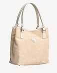 INDIAN SUMMER | Shopper Velours vanilla beige/silber - seitlich