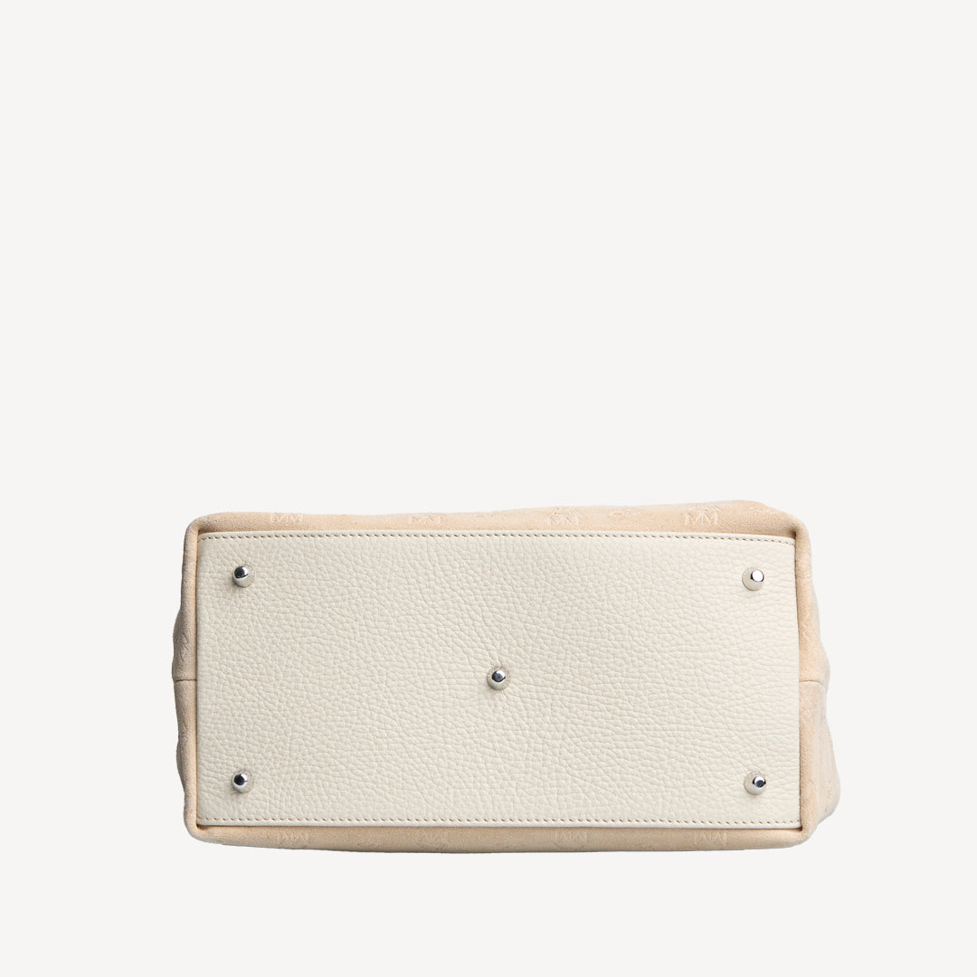 INDIAN SUMMER | Shopper Velours vanilla beige/silber - von unten