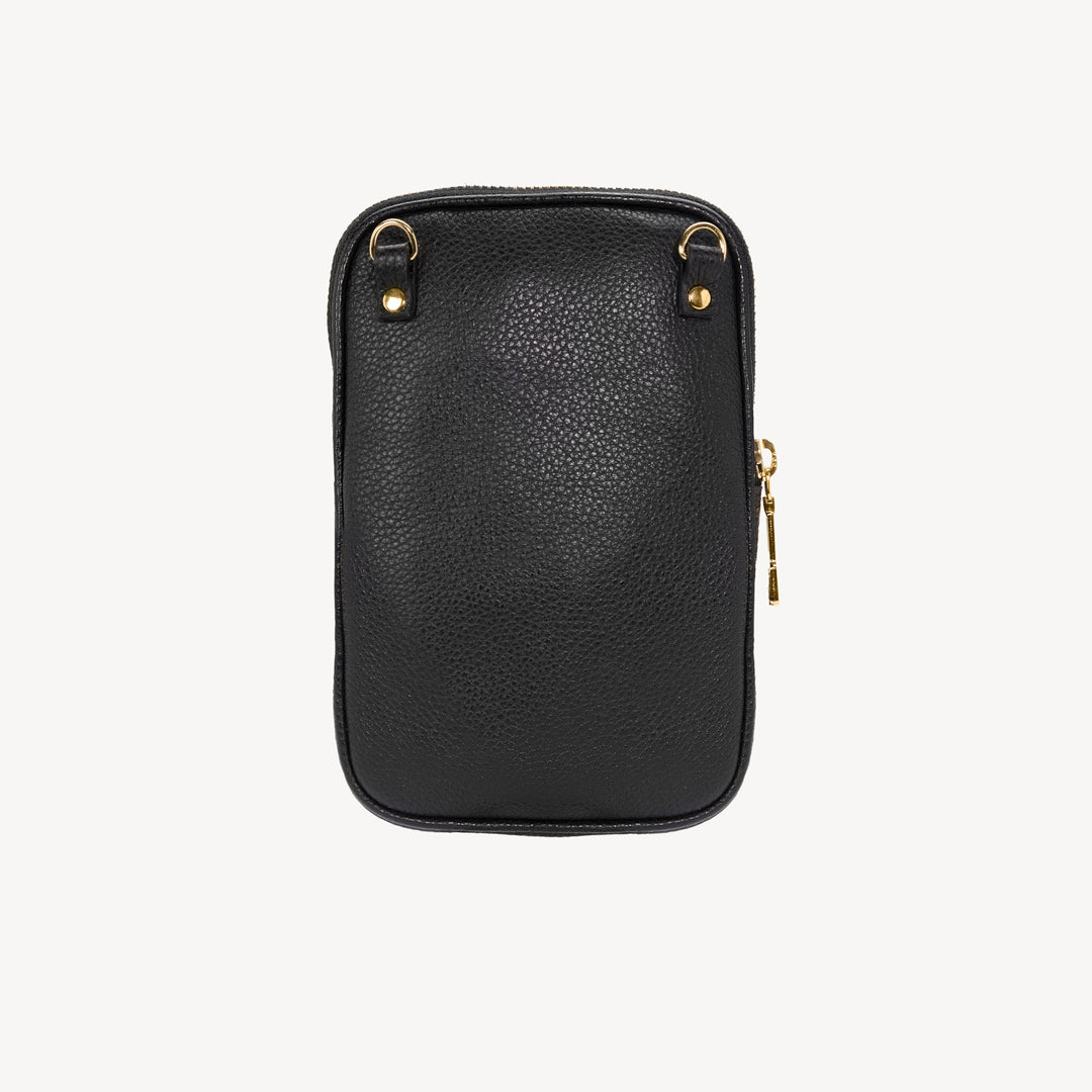 WILDHORN | Handyportemonnaie Kalbsleder schwarz/gold - von hinten
