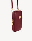 WILDHORN | Handyportemonnaie Kalbsleder antique rot/gold - seitlich