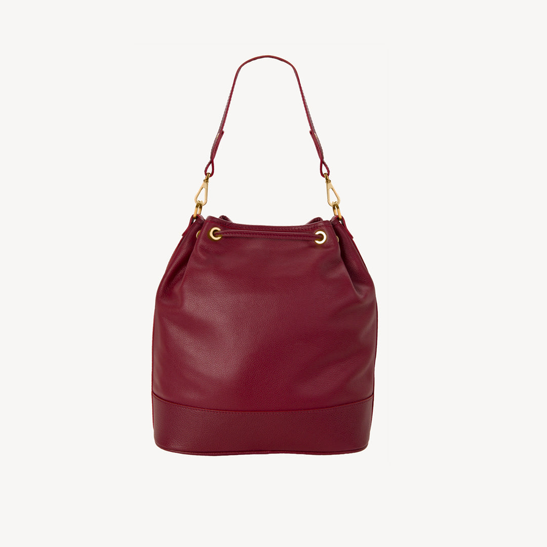 NIESEN | Beuteltasche kalbsleder antique rot/gold - hinten