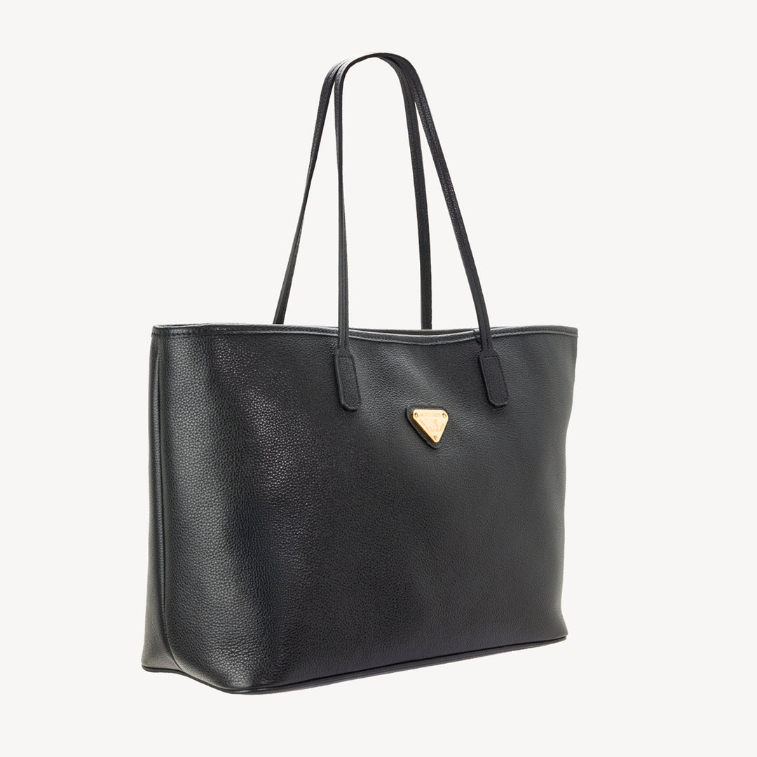 BERN | Shopper Kabsleder schwarz/gold - seitlich 
