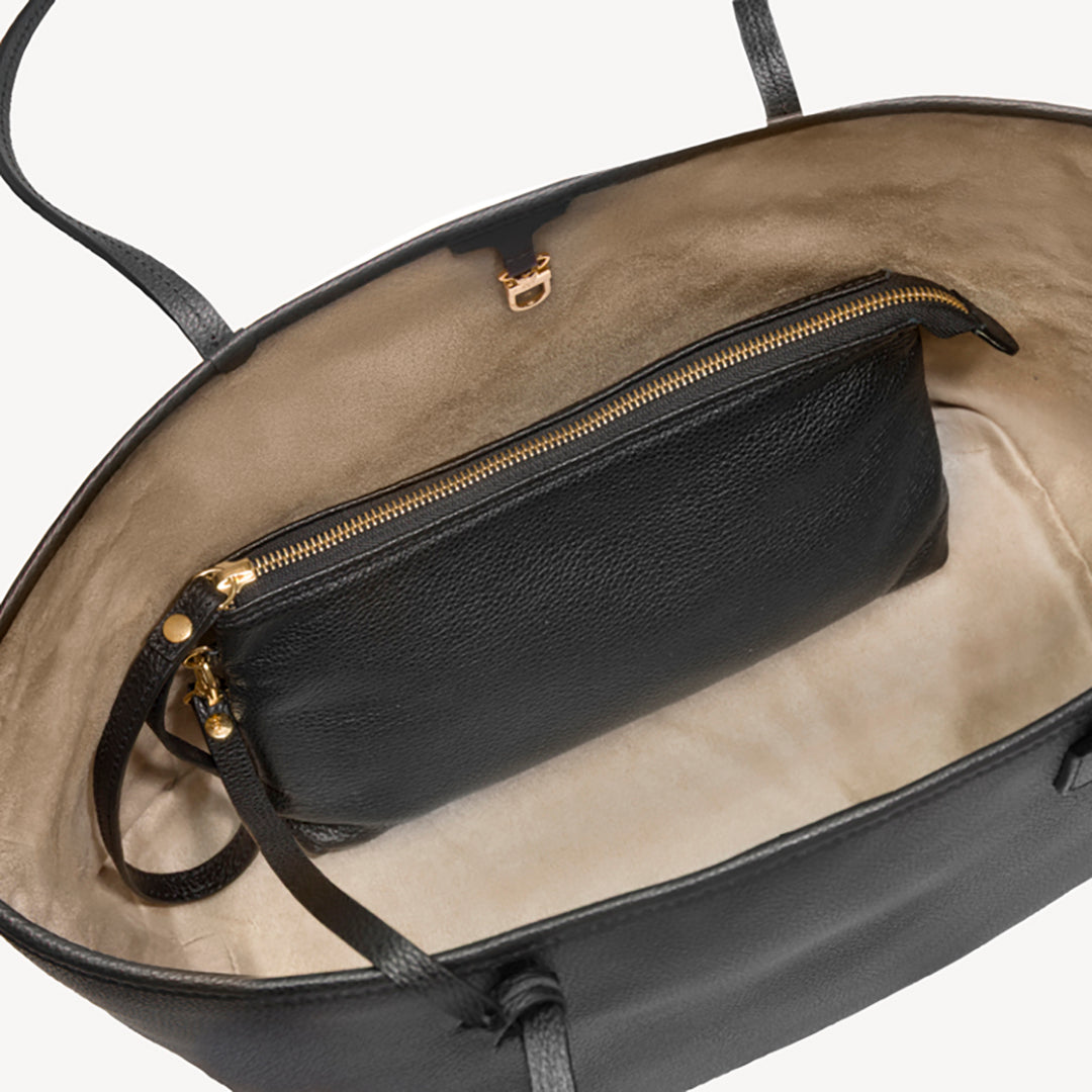 BERN | Shopper Kabsleder schwarz/gold - oben