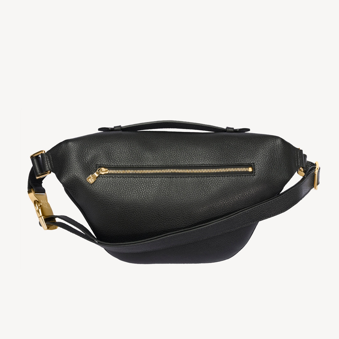 BRIENZ | Gürteltasche Kalbsleder schwarz/gold - von hinten