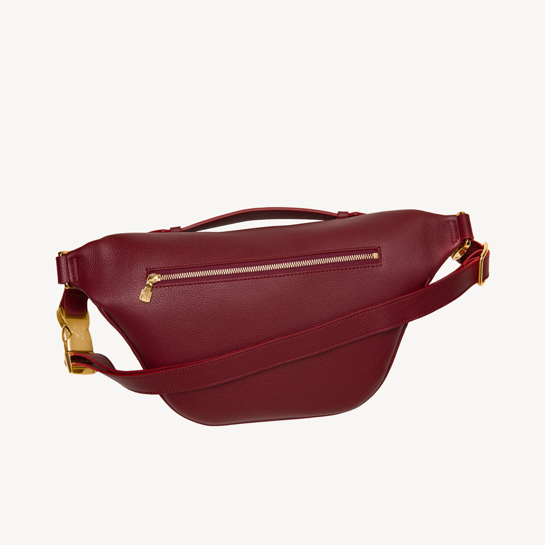 BRIENZ | Gürteltasche Kalbsleder antik rot/gold - hinten