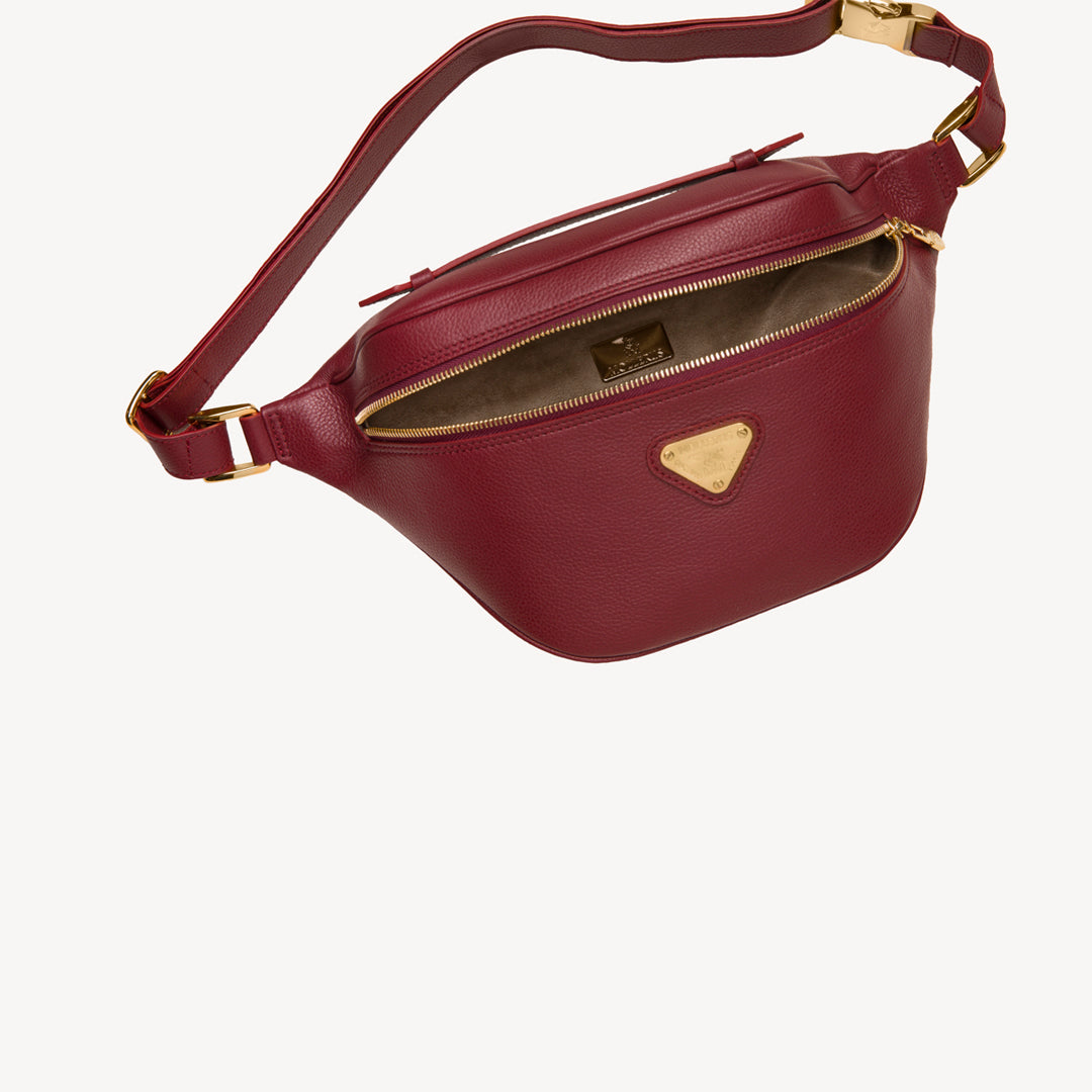 BRIENZ | Gürteltasche Kalbsleder antik rot/gold - oben