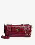 ANDEER | Clutch Croco antique rot/gold - frontal