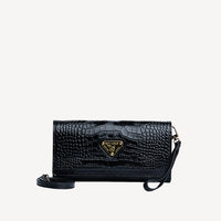 FRESENS | Clutch Croco classic schwarz/gold