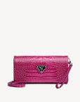 FRESENS | Clutch Croco blush pink/silber - frontal