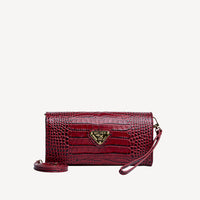 FRESENS | Clutch Croco antique red/gold