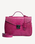 MARLY | Umhängetasche Croco blush pink/silber - frontal