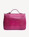 MARLY | Umhängetasche Croco blush pink/silber - von hinten