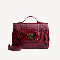 MARLY | Umhängetasche Croco antik rot/gold