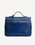 MARLY | Umhängetasche Croco sapphire blau/silber - von hinten