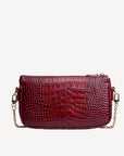 ZELL| Umhängetasche Croco antique rot/gold - von hinten