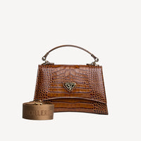 ROMONT | Borsa a tracolla Croco miele marrone/oro