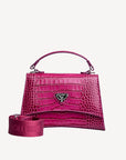 ROMONT | Umhängetasche Croco blush pink/silber - frontal