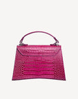 ROMONT | Umhängetasche Croco blush pink/silber - von hinten