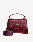 ROMONT | Umhängetasche Croco antique rot/gold - frontal