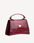 ROMONT | Umhängetasche Croco antique rot/gold - seitlich