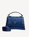 ROMONT | Umhängetasche Croco sapphire blau/gold - front