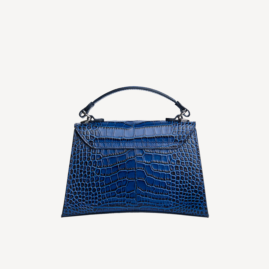 ROMONT | Umhängetasche Croco sapphire blau/gold - von hinten
