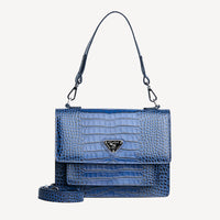 FEY | Shoulder bag Croco sapphire blue/silver