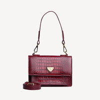 URSY | Shoulder bag croco antique red/gold