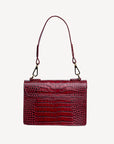 URSY | Umhängetasche croco antique rot/gold - von hinten