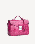 MEYRIN | Umhängetasche croco blush pink/silber - seitlich