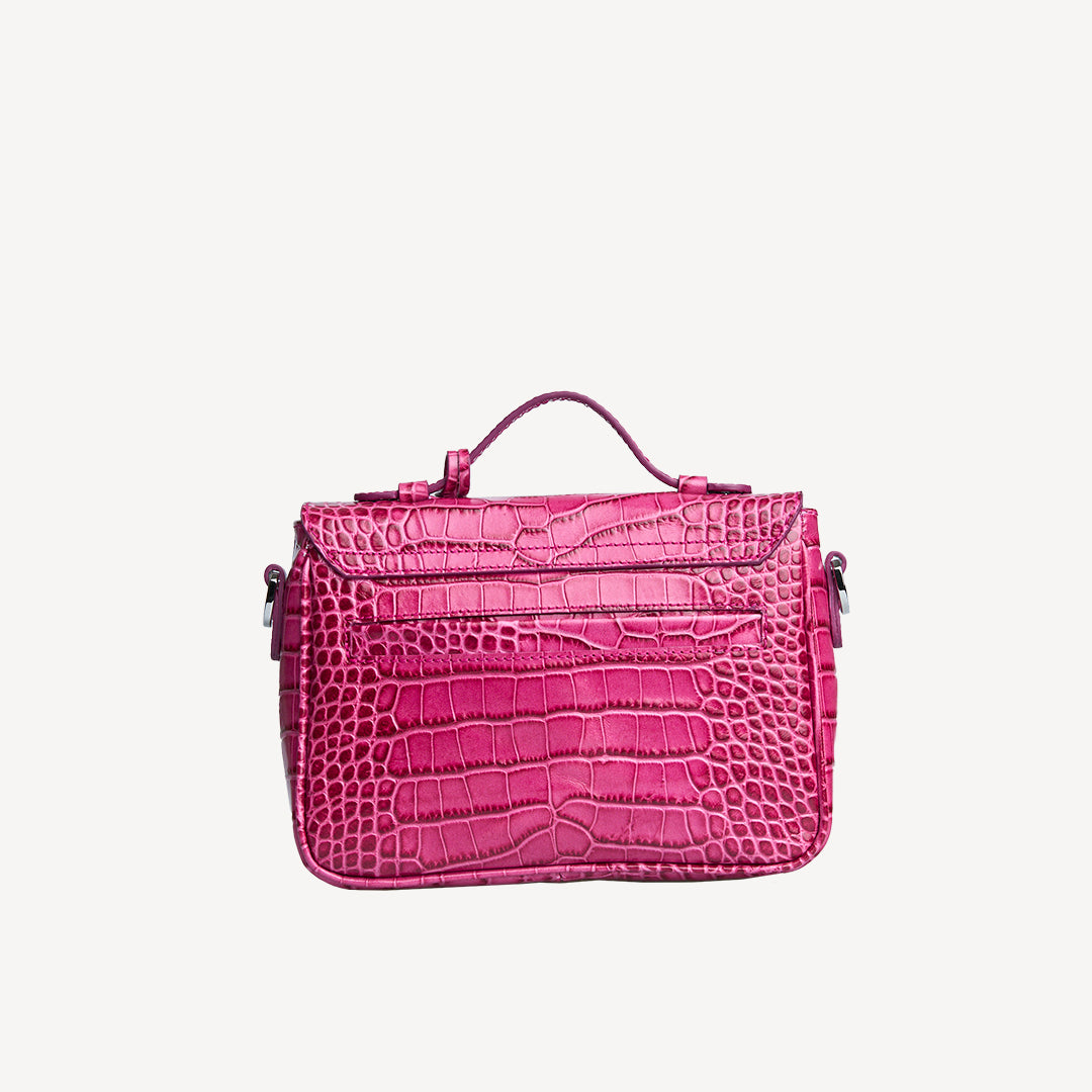 MEYRIN | Umhängetasche croco blush pink/silber - von hinten