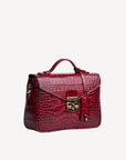 MEYRIN | Umhängetasche croco antique rot/gold - seitlich