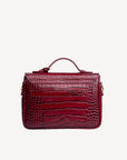MEYRIN | Umhängetasche croco antique rot/gold - von hinten