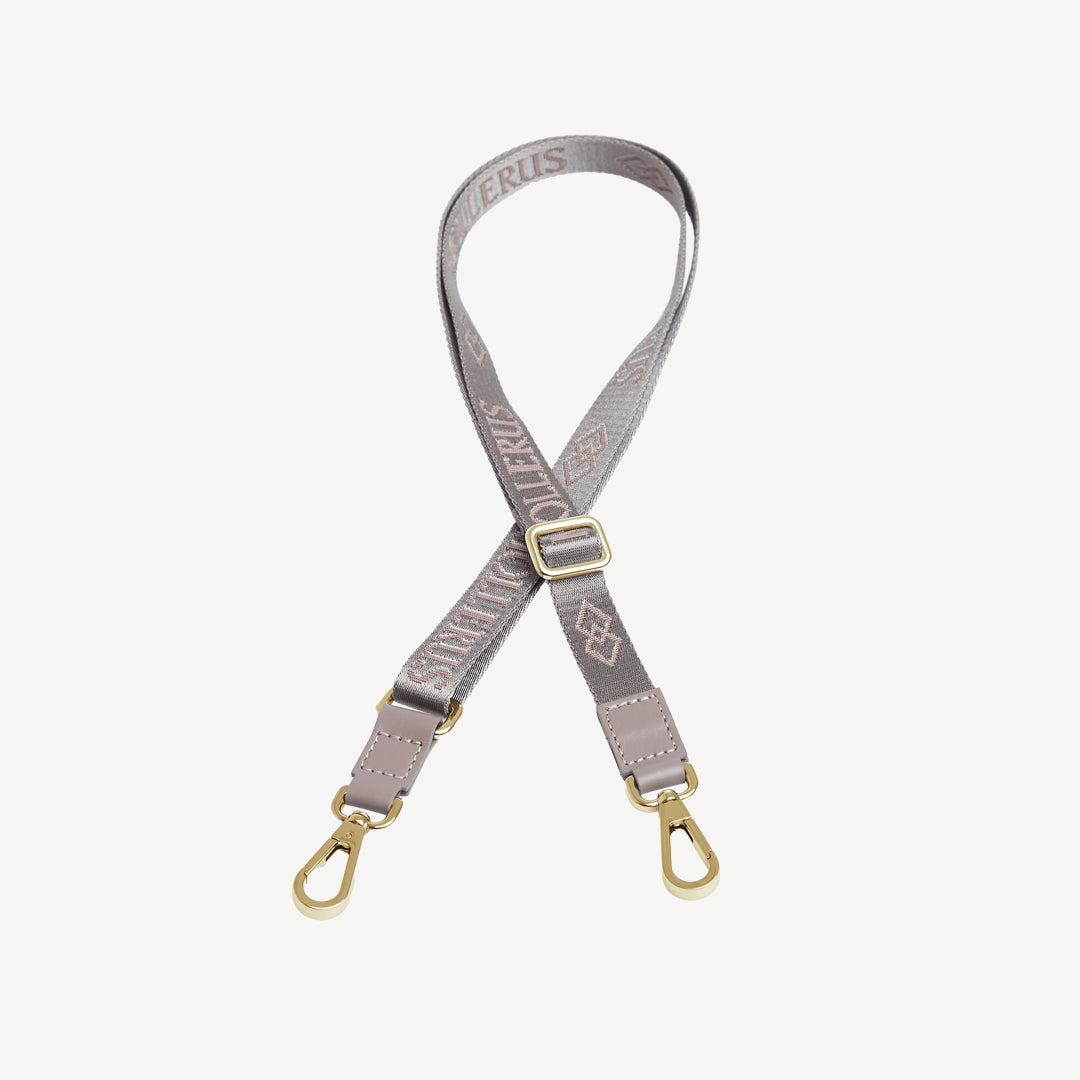 ARIEL | Schulterriemen taupe grau/gold