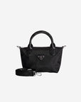 VALS | Umhängetasche Nylon classic schwarz/silber - frontal