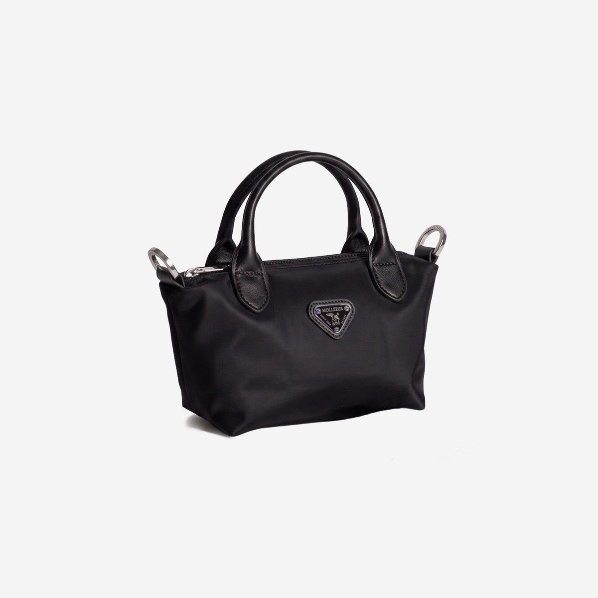 VALS | Umhängetasche Nylon classic schwarz/silber - seiltich