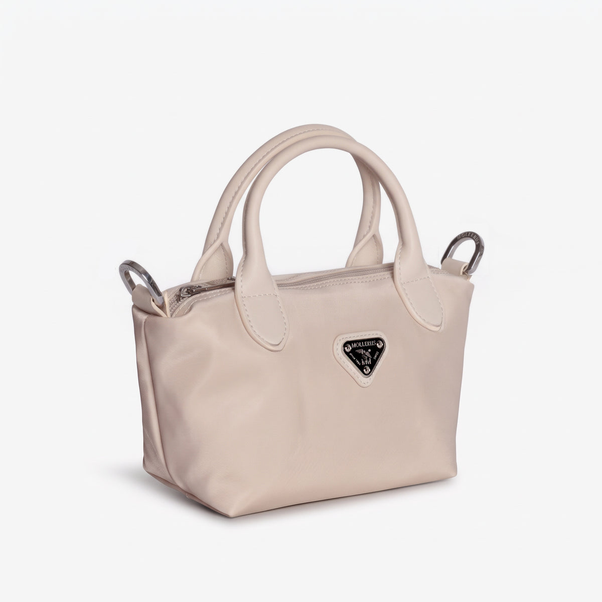 VALS | Umhängetasche Nylon pearl weiss/silber - seitlich