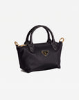VALS | Umhängetasche Nylon classic schwarz/gold - seitlich