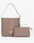 BANNWIL | Borsa a sacchetto taupe grigio/oro