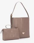BANNWIL | Borsa a sacchetto taupe grigio/oro
