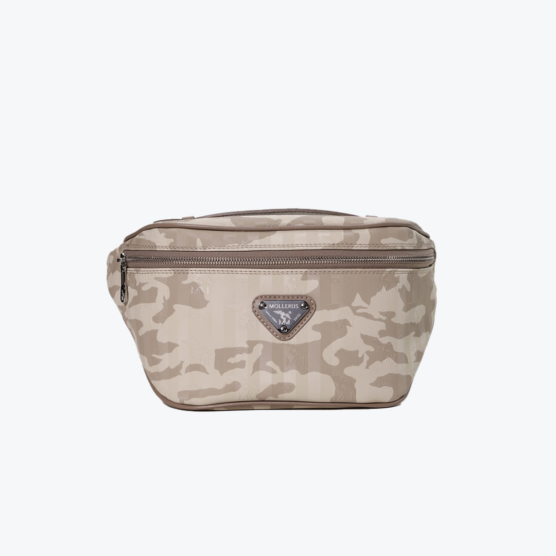 BRIENZ | Gürteltasche camouflage beige/silber - frontal
