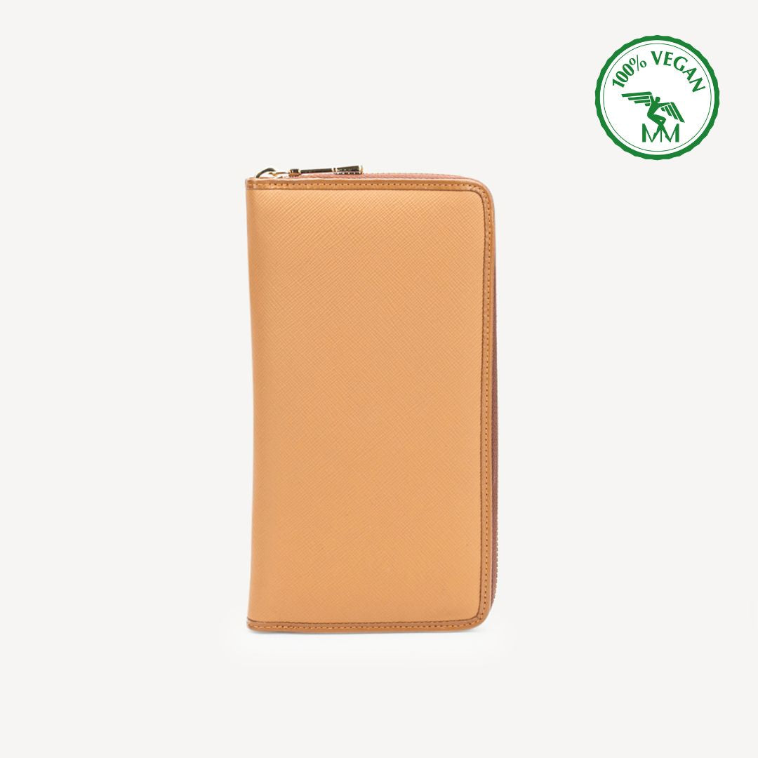 CLARIDEN | Portemonnaie Apfelleder rot/gold - front