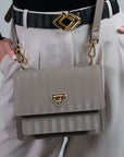 URSY | Sac bandoulière taupe/doré